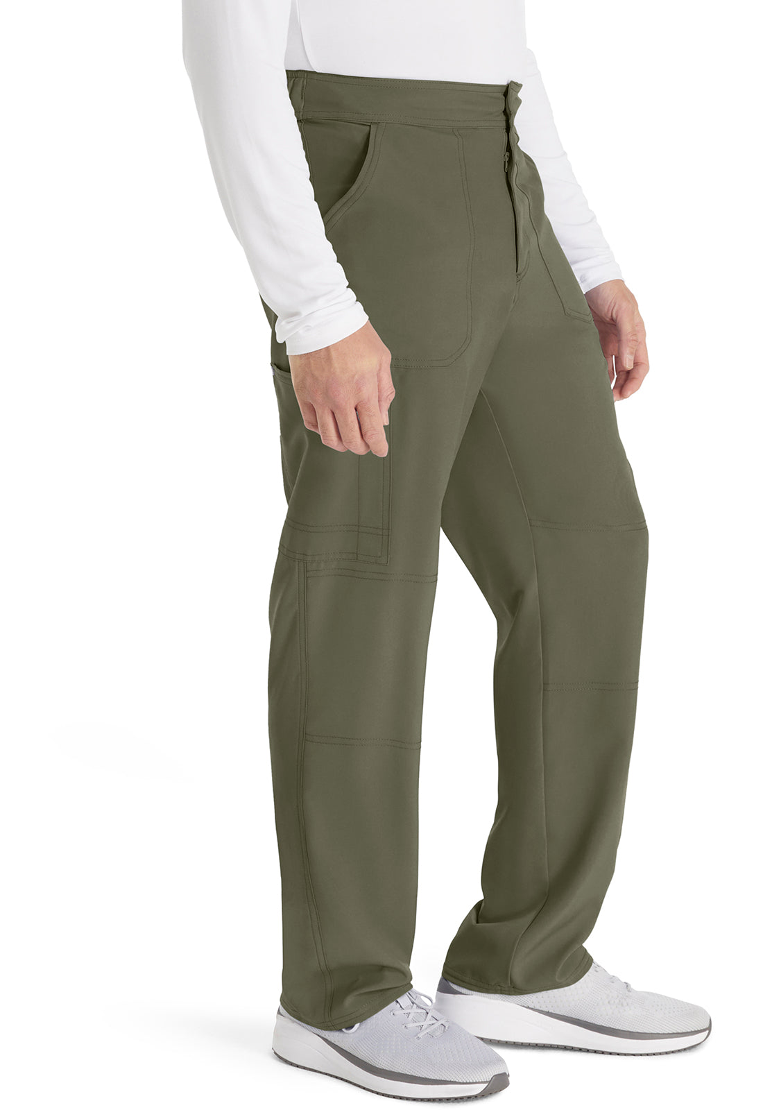EDS NXT DK216 Men's Mid Rise Zip Fly Straight Leg Pants Olive
