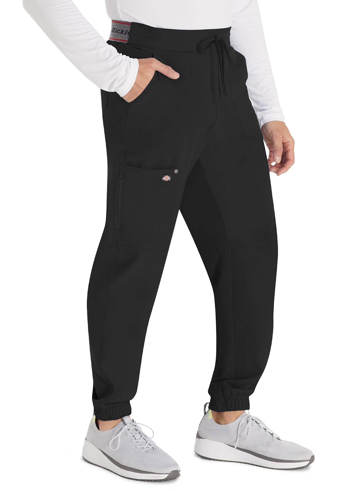 EDS NXT DK217 Men's Mid Rise Jogger Black Model Image Left Side | Dickies