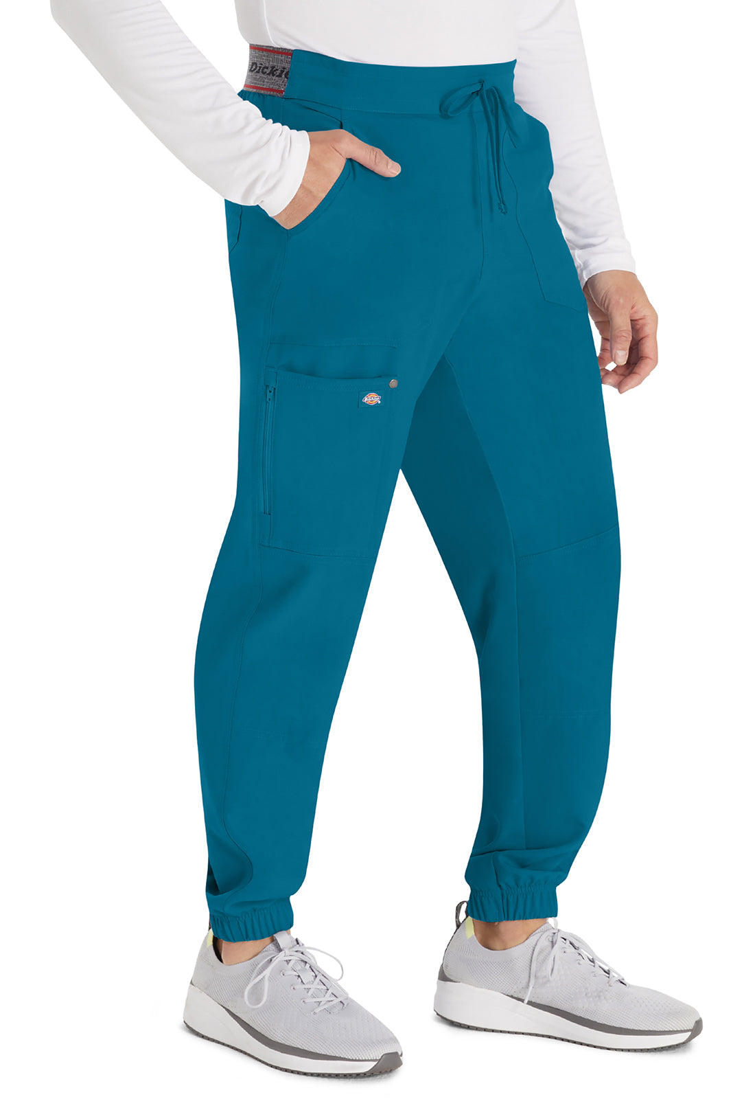 EDS NXT DK217 Men's Mid Rise Jogger Caribbean Blue Model Image Left Side | Dickies