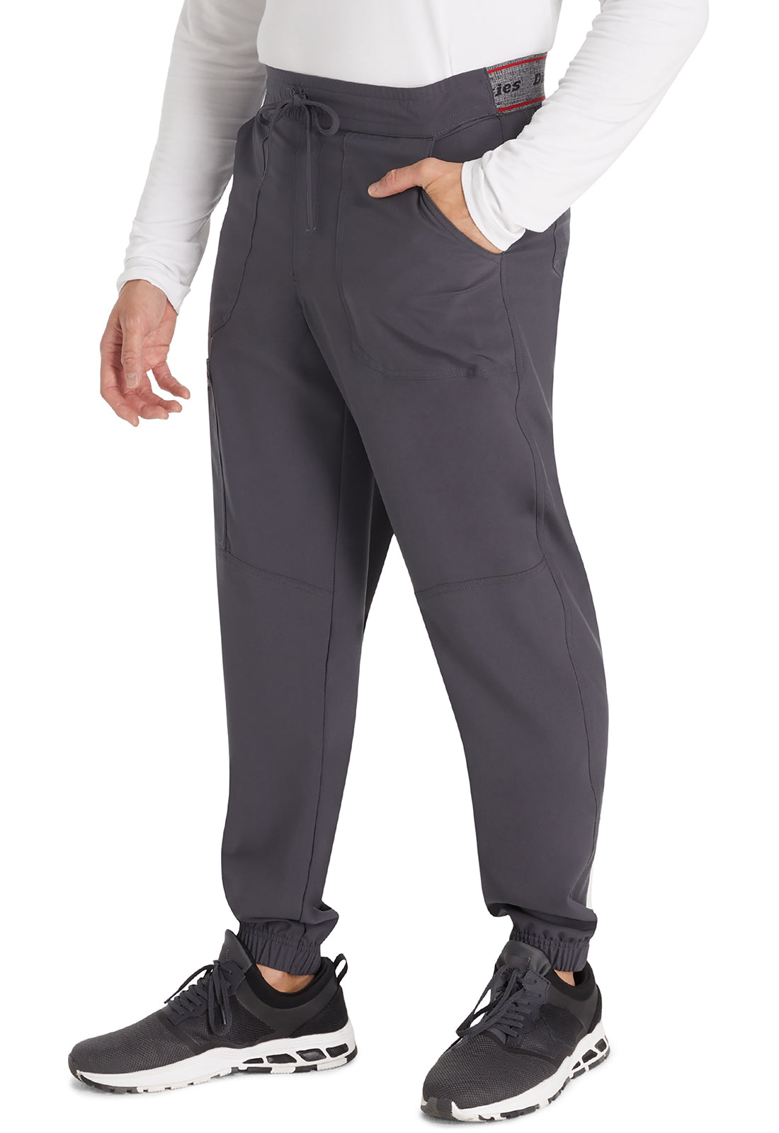 EDS NXT DK217 Men's Mid Rise Jogger Pewter Model Image Right Side | Dickies