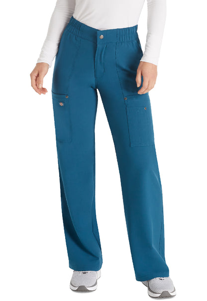 EDS NXT DK219 Mid Rise Zip Fly Wide Leg Cargo Pants Caribbean Blue