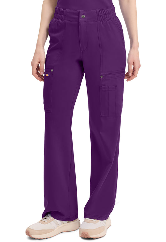 EDS NXT DK219 Mid Rise Zip Fly Wide Leg Cargo Pants Eggplant