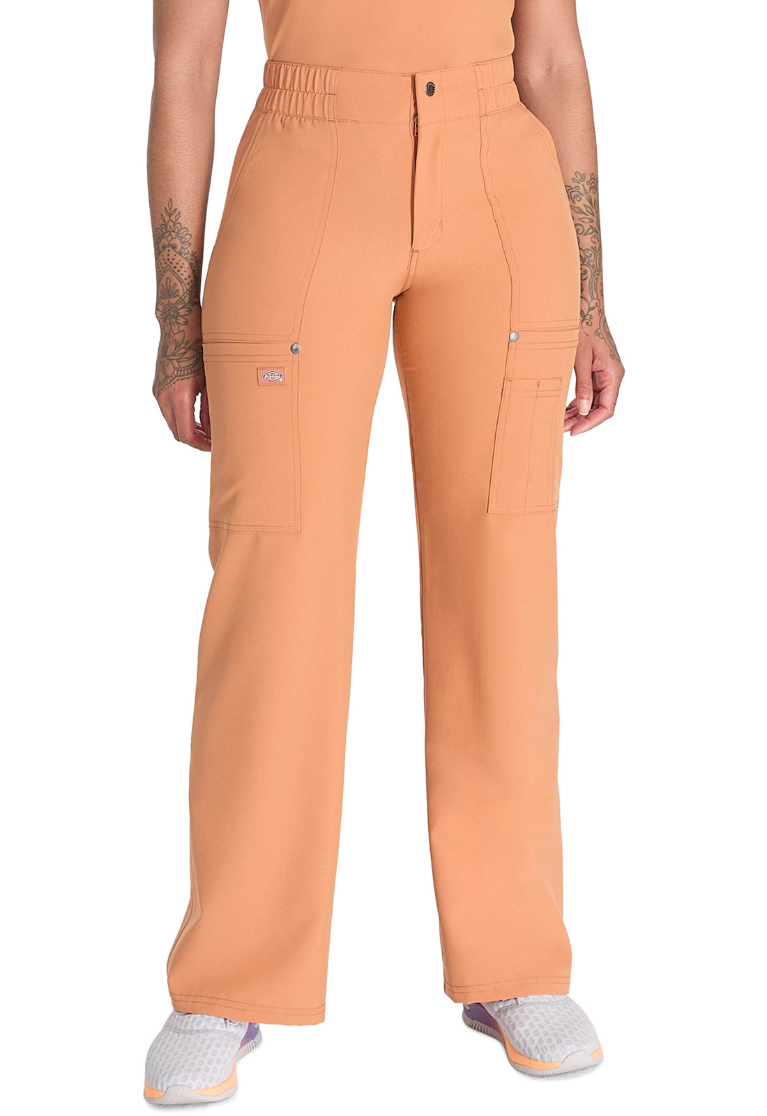 EDS NXT DK219 Mid Rise Zip Fly Wide Leg Cargo Pants Ginger Glow