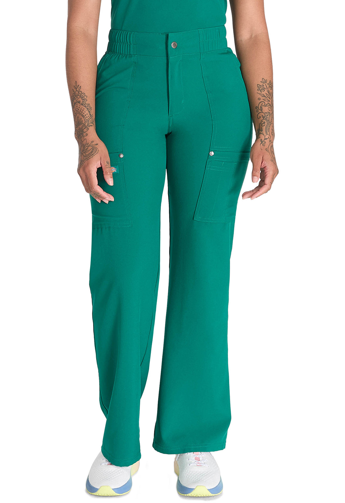 EDS NXT DK219 Mid Rise Zip Fly Wide Leg Cargo Pants Hunter Green