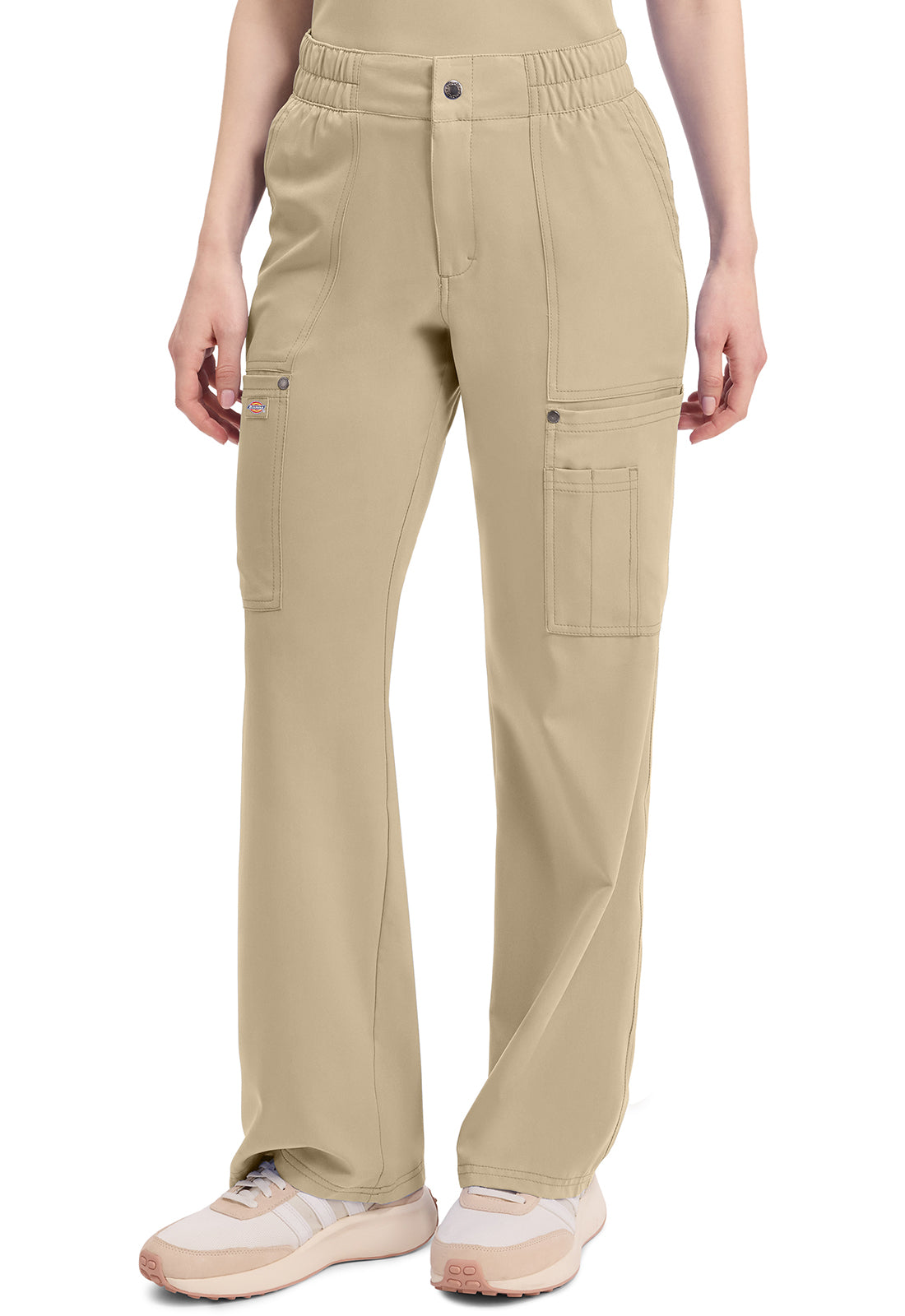 EDS NXT DK219 Mid Rise Zip Fly Wide Leg Cargo Pants Khaki