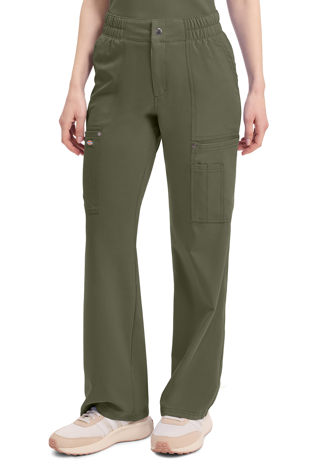 EDS NXT DK219 Mid Rise Zip Fly Wide Leg Cargo Pants Olive