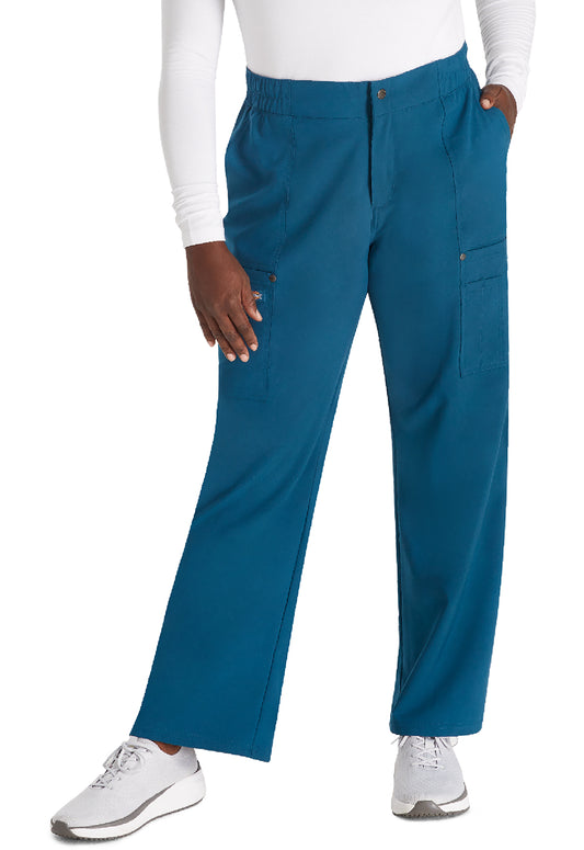 EDS NXT DK219 Mid Rise Zip Fly Wide Leg Cargo Pants Caribbean Blue Model Image Front | Dickies