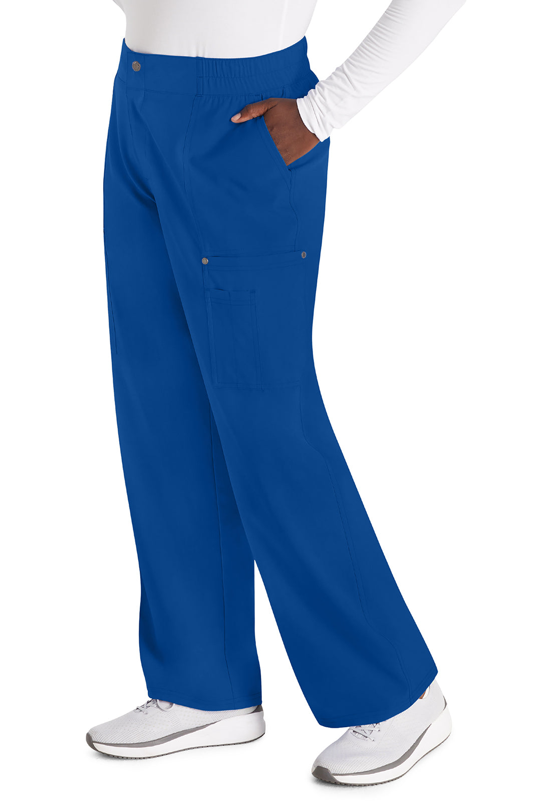 EDS NXT DK219 Mid Rise Zip Fly Wide Leg Cargo Pants Galaxy Blue Model Image Right Side | Dickies