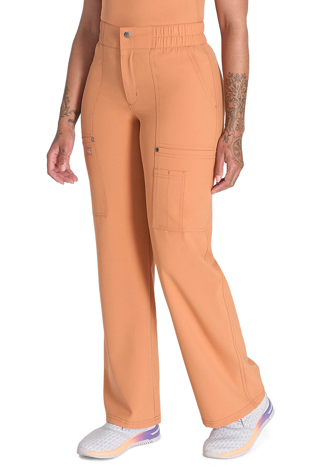 EDS NXT DK219 Mid Rise Zip Fly Wide Leg Cargo Pants Ginger Glow Model Image Right Side | Dickies