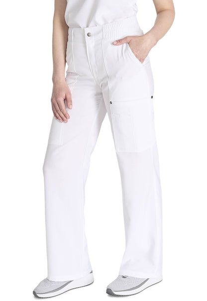 EDS NXT DK219 Mid Rise Zip Fly Wide Leg Cargo Pants White Model Image Right Side | Dickies