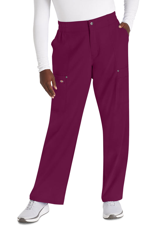 EDS NXT DK219 Mid Rise Zip Fly Wide Leg Cargo Pants Wine Model Image Front | Dickies