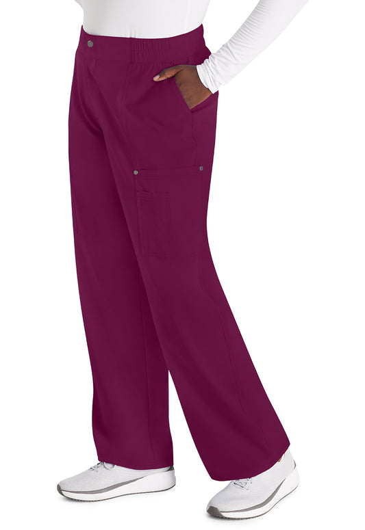 EDS NXT DK219 Mid Rise Zip Fly Wide Leg Cargo Pants Wine Model Image Right Side | Dickies