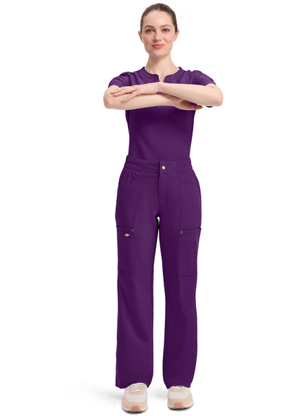 EDS NXT DK219 Mid Rise Zip Fly Wide Leg Cargo Pants Eggplant