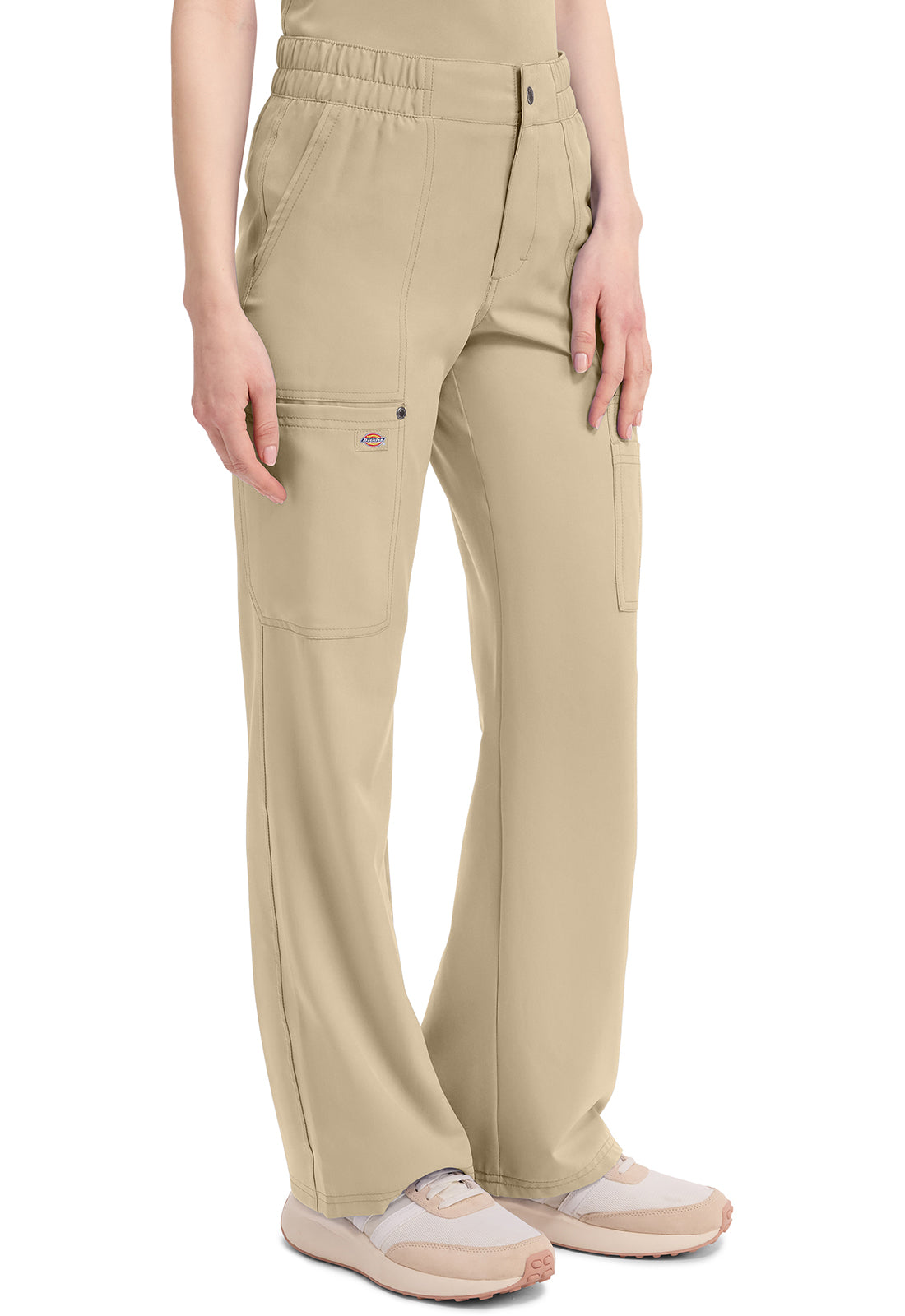 EDS NXT DK219 Mid Rise Zip Fly Wide Leg Cargo Pants Khaki