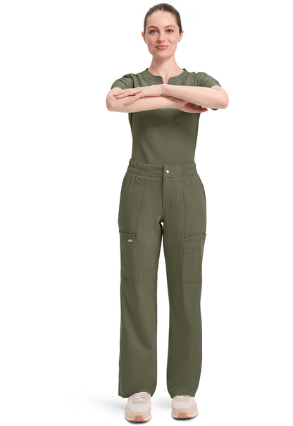 EDS NXT DK219 Mid Rise Zip Fly Wide Leg Cargo Pants Olive