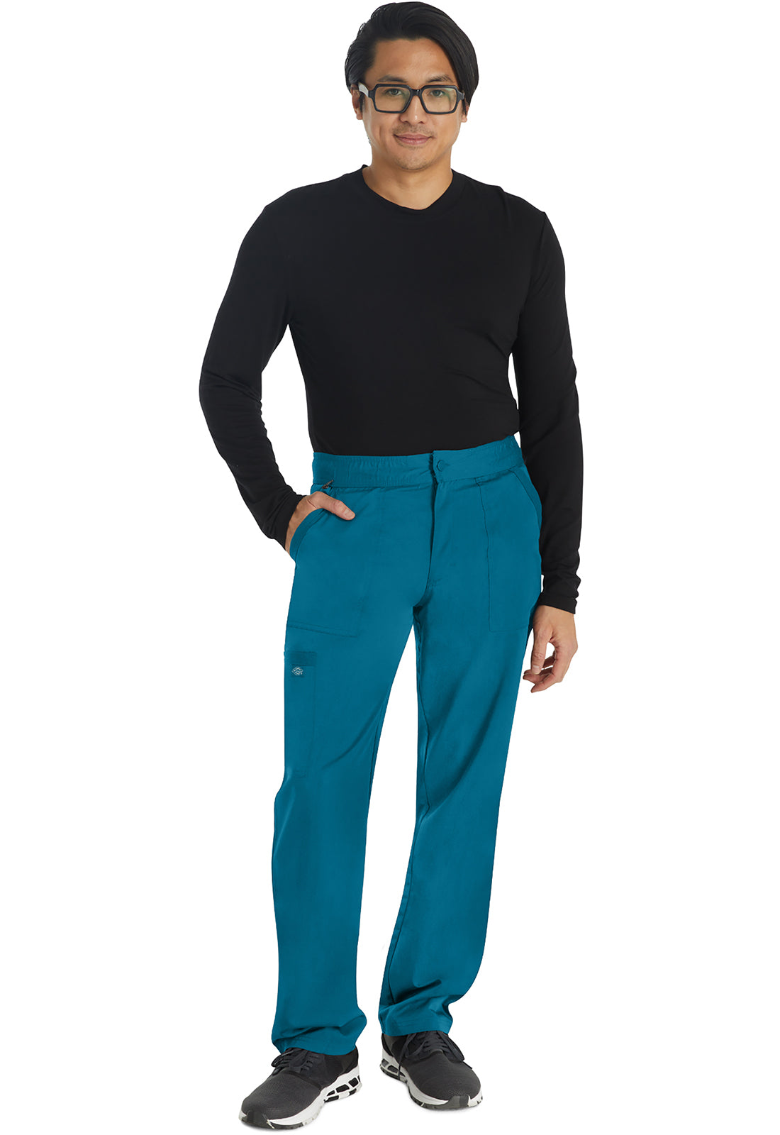 Balance DK220 Men's Mid Rise Straight Leg Scrub Pants Caribbean Blue