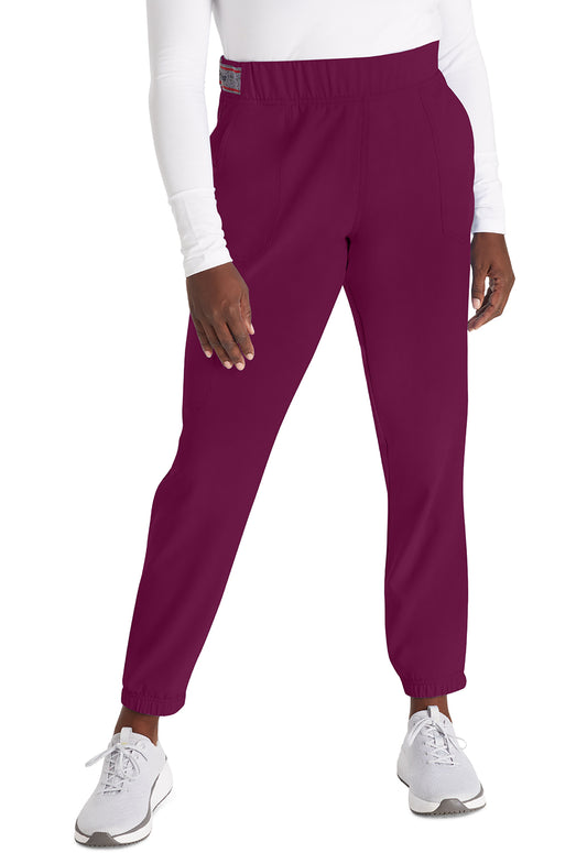 EDS NXT DK221 Mid Rise Jogger Wine Model Image Front | Dickies