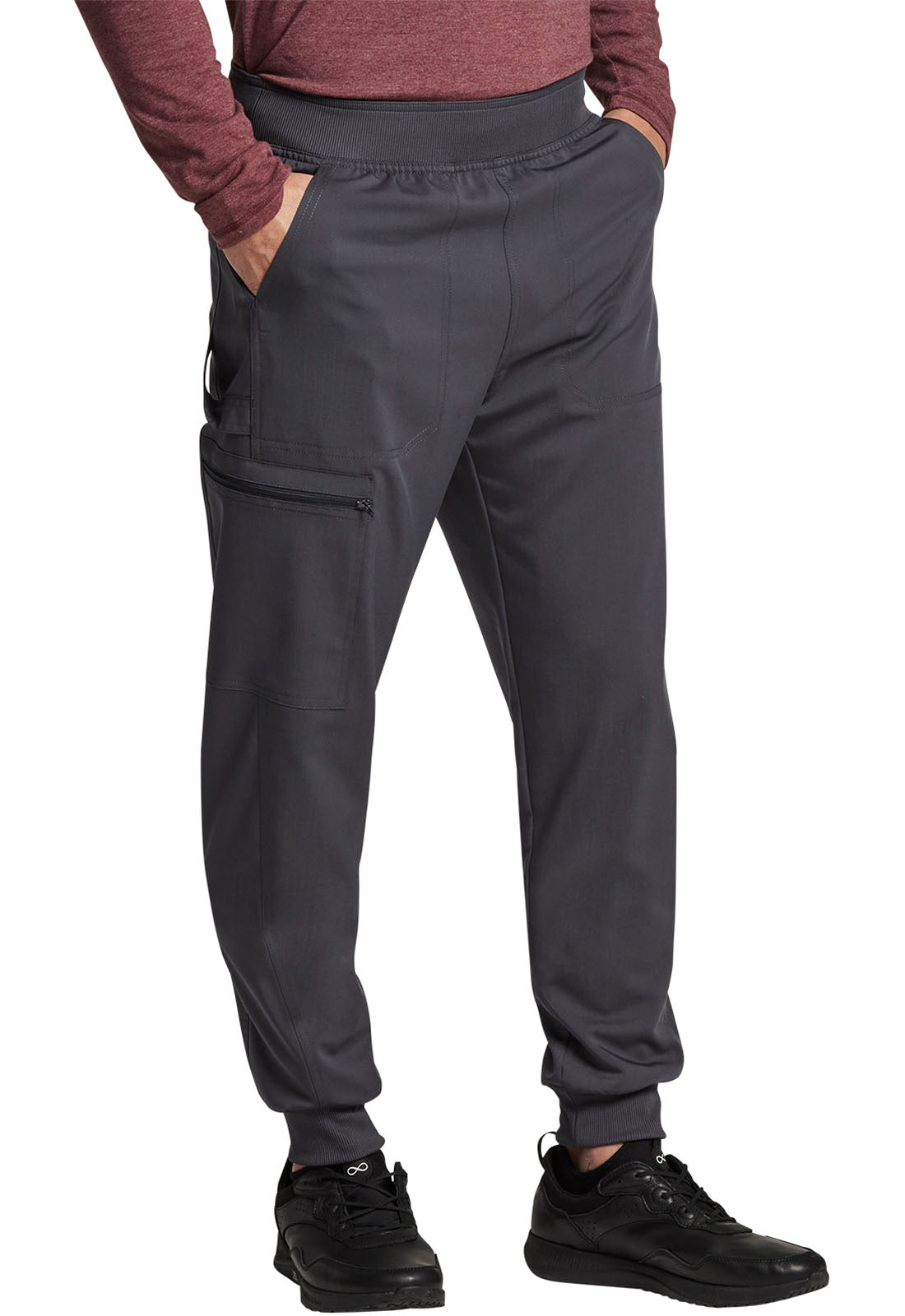 Balance DK224 Men's Mid Rise Jogger Pewter Model Image Left Side | Dickies