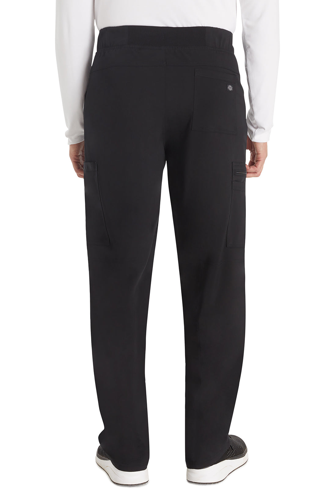 Balance DK270 Men's Mid Rise Zip Fly Straight Leg Pants Black Model Image Back | Dickies