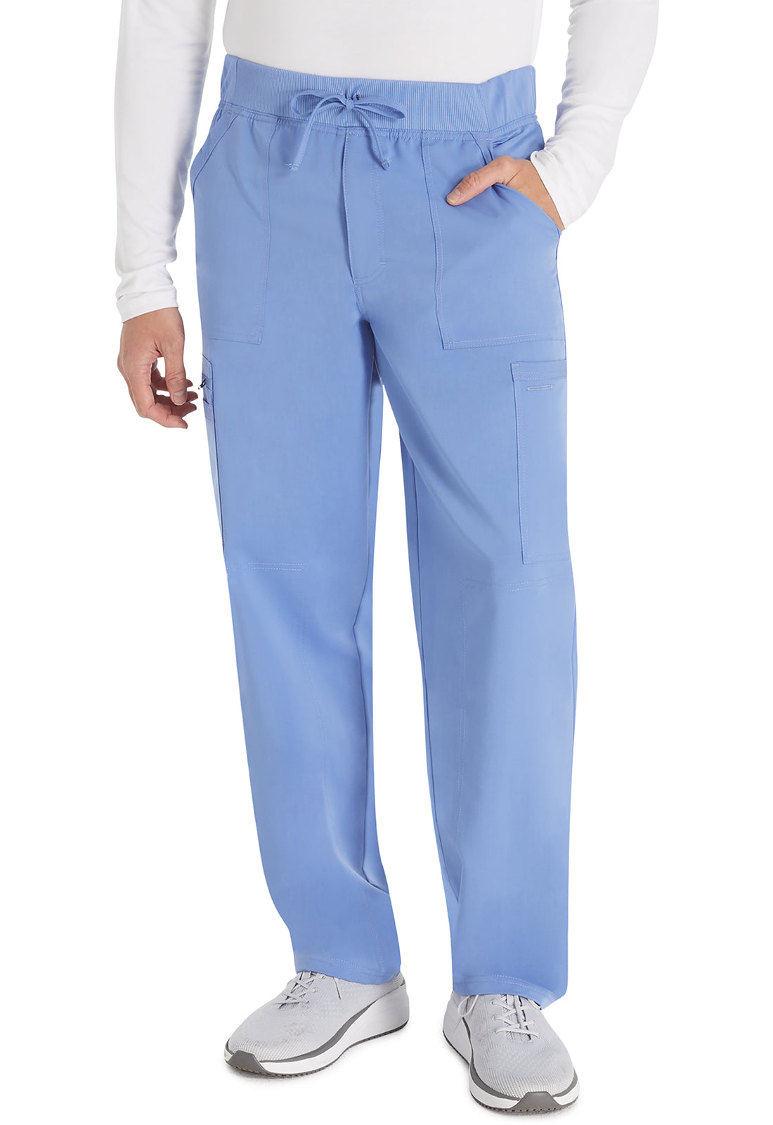 Balance DK270 Men's Mid Rise Zip Fly Straight Leg Pants Ciel Model Image Front | Dickies