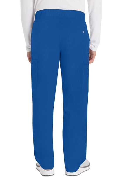 Balance DK270 Men's Mid Rise Zip Fly Straight Leg Pants Galaxy Blue Model Image Back | Dickies