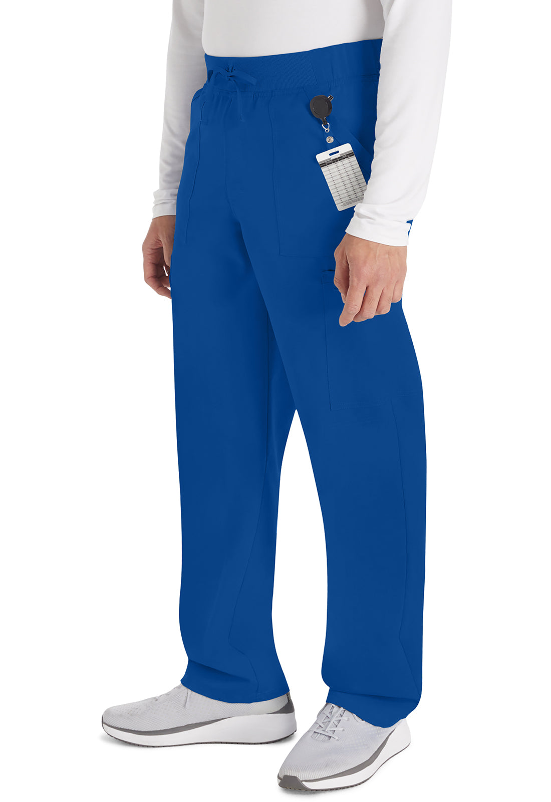 Balance DK270 Men's Mid Rise Zip Fly Straight Leg Pants Galaxy Blue Model Image Right Side | Dickies