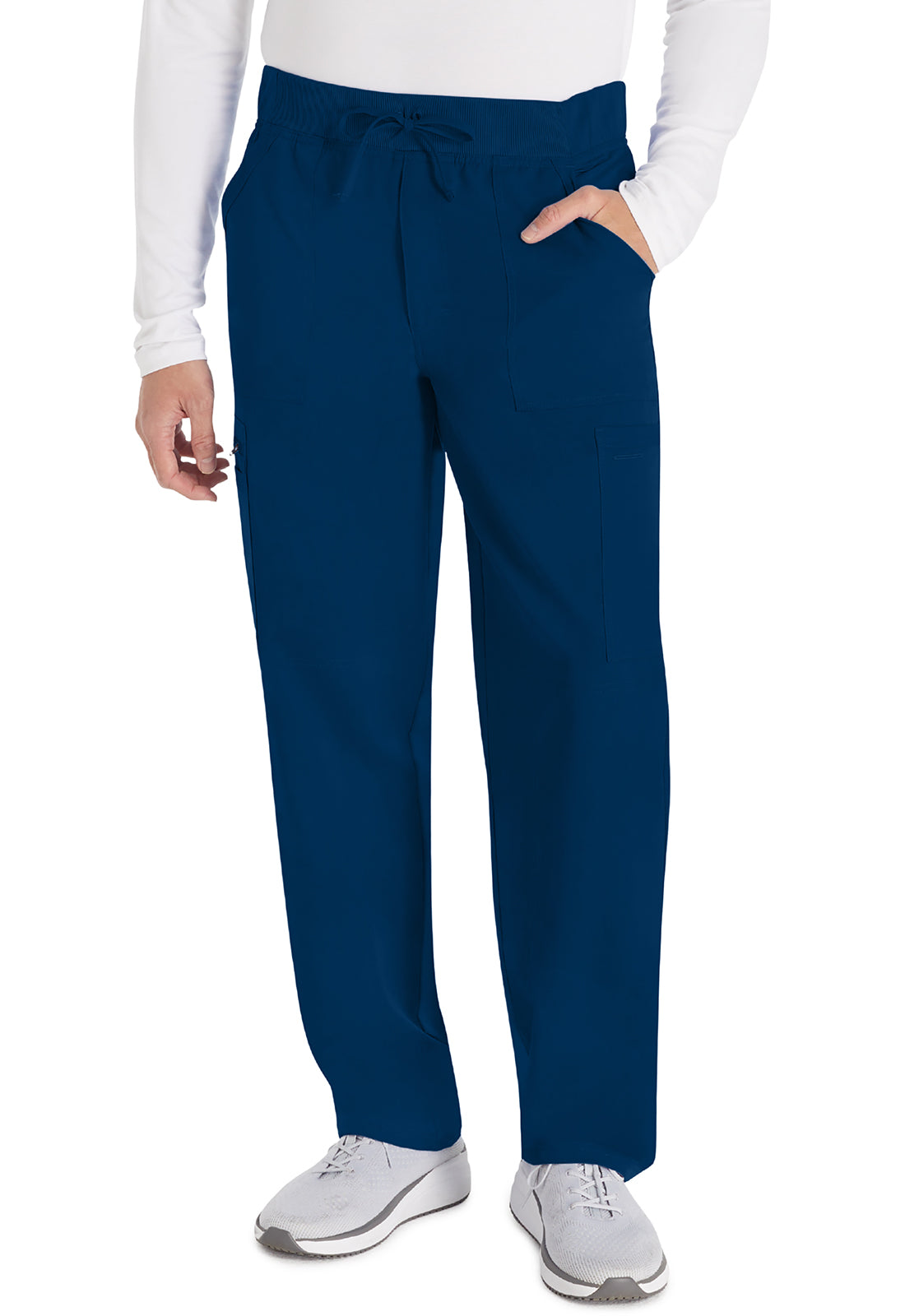 Balance DK270 Men's Mid Rise Zip Fly Straight Leg Pants Navy Model Image Front | Dickies