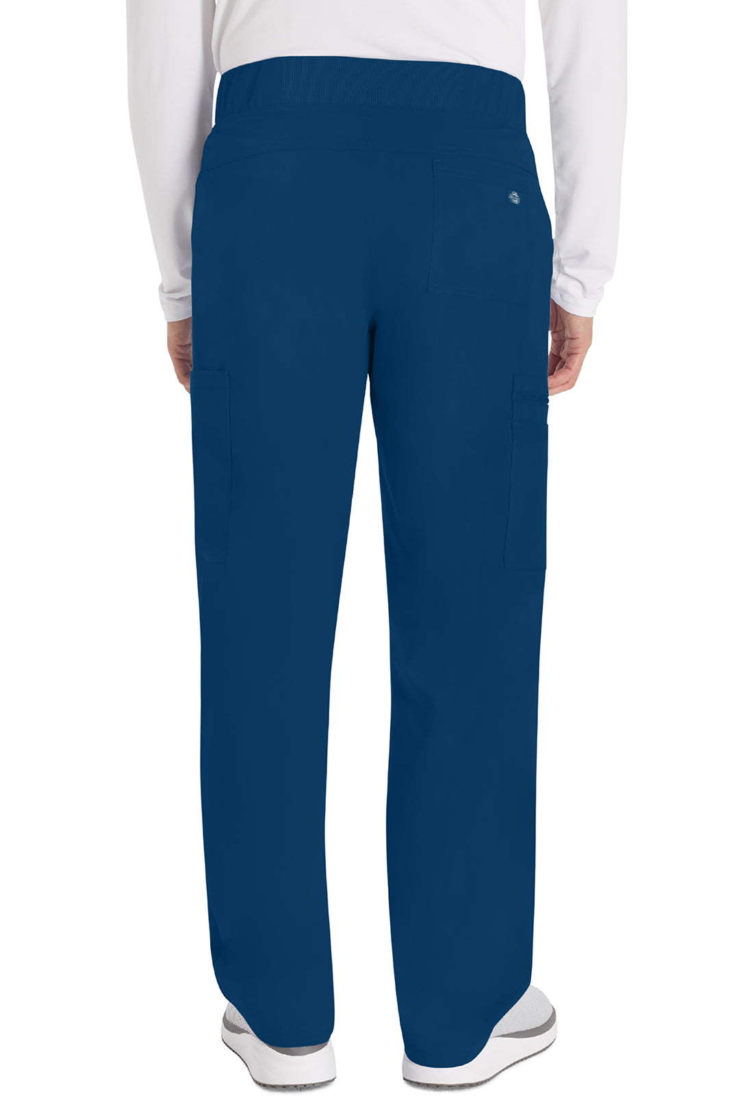 Balance DK270 Men's Mid Rise Zip Fly Straight Leg Pants Navy Model Image Back | Dickies