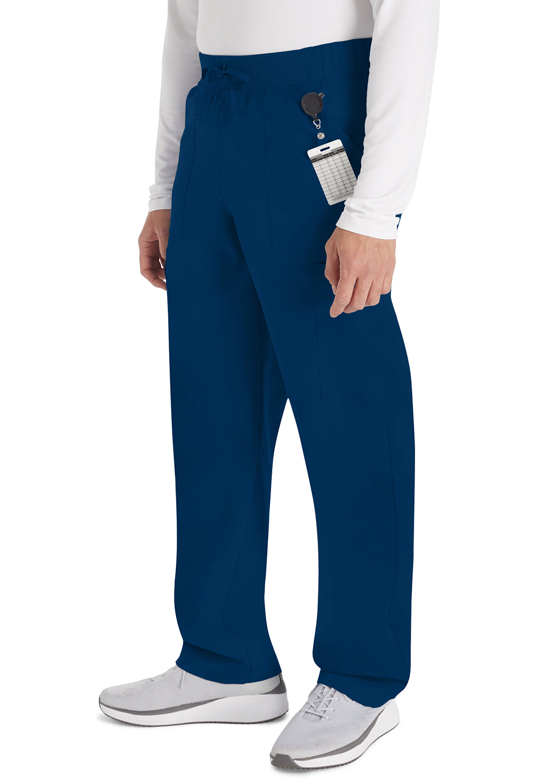 Balance DK270 Men's Mid Rise Zip Fly Straight Leg Pants Navy Model Image Right Side | Dickies