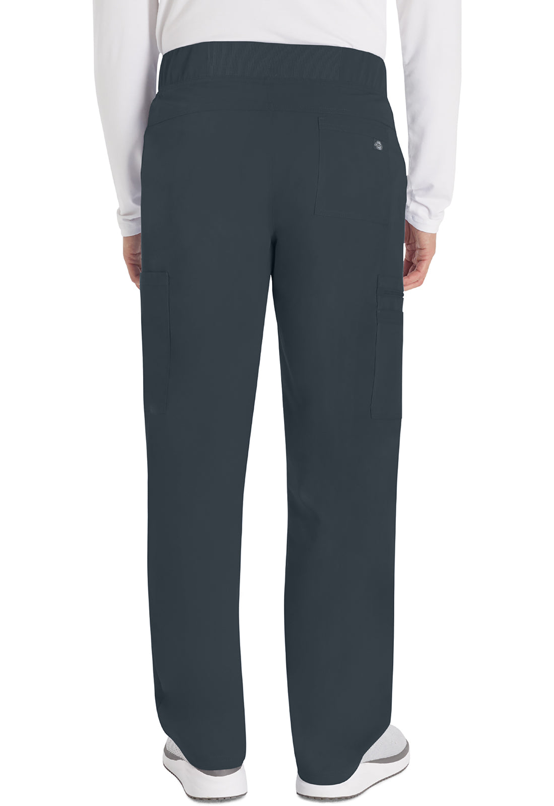 Balance DK270 Men's Mid Rise Zip Fly Straight Leg Pants Pewter Model Image Back | Dickies