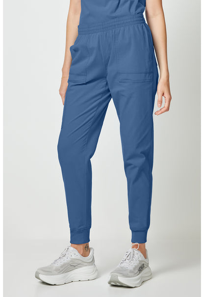 Forge DK275 Women's Mide Rise Cargo Scrub Joggers Vintage Blue