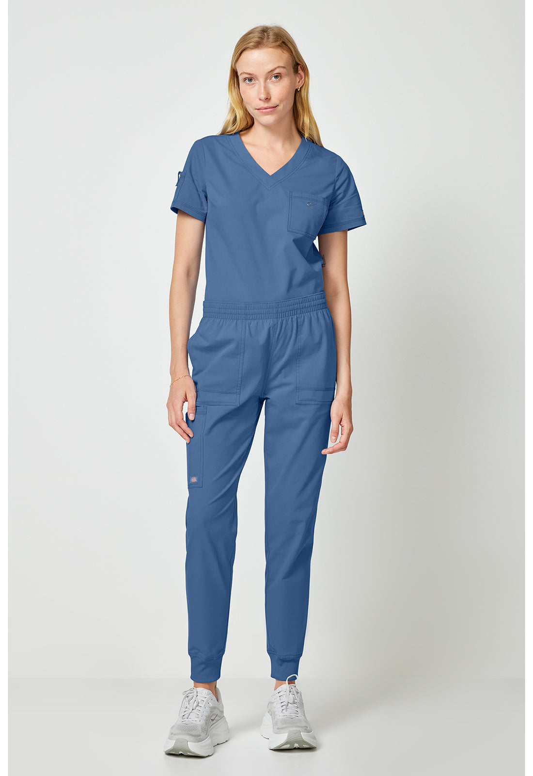Forge DK275 Women's Mide Rise Cargo Scrub Joggers Vintage Blue