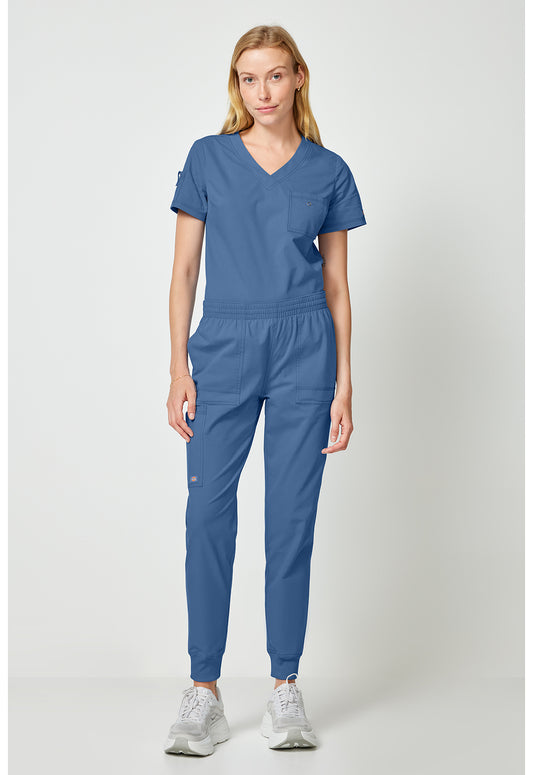 Forge DK275 Women's Mide Rise Cargo Scrub Joggers Vintage Blue