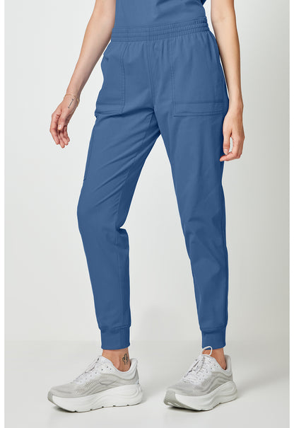 Forge DK275 Women's Mide Rise Cargo Scrub Joggers Vintage Blue