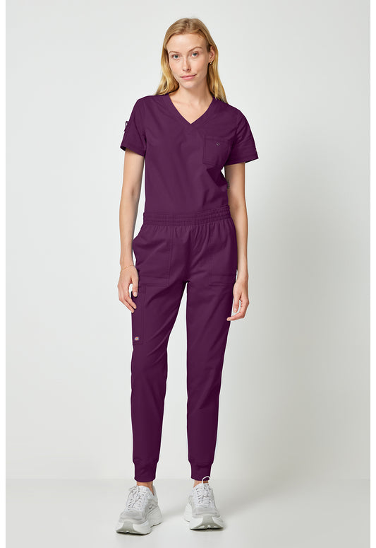 Forge DK275 Women's Mide Rise Cargo Scrub Joggers Wine