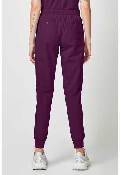 Forge DK275 Women's Mide Rise Cargo Scrub Joggers Wine