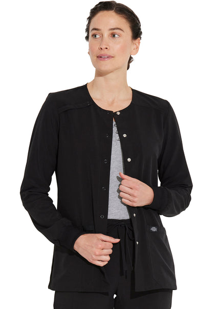Cleveland Clinic EDS Essentials DK305 Snap Front Warm-up Jacket Black