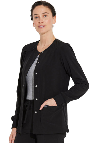 Cleveland Clinic EDS Essentials DK305 Snap Front Warm-up Jacket Black