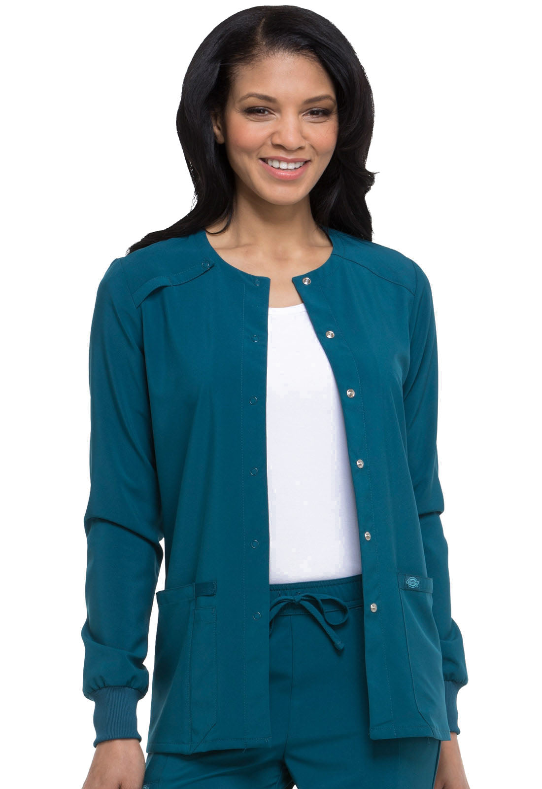 Cleveland Clinic EDS Essentials DK305 Snap Front Warm-up Jacket Caribbean Blue