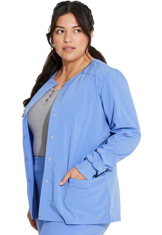 Cleveland Clinic EDS Essentials DK305 Snap Front Warm-up Jacket Ciel