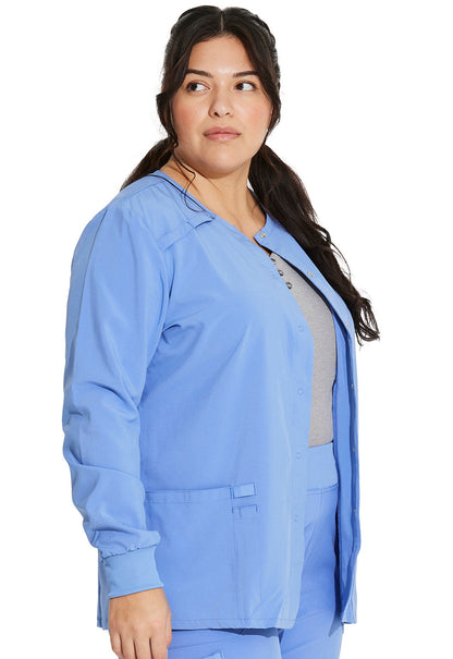 Cleveland Clinic EDS Essentials DK305 Snap Front Warm-up Jacket Ciel
