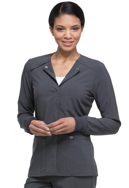 Cleveland Clinic EDS Essentials DK305 Snap Front Warm-up Jacket Pewter