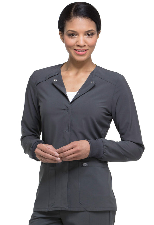 Cleveland Clinic EDS Essentials DK305 Snap Front Warm-up Jacket Pewter