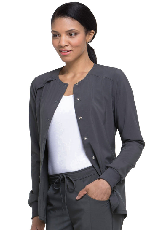 Cleveland Clinic EDS Essentials DK305 Snap Front Warm-up Jacket Pewter