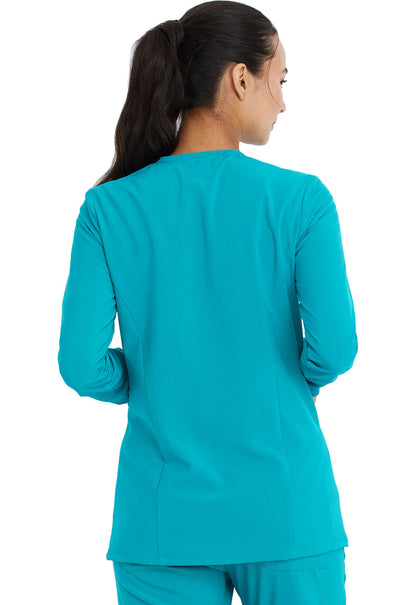 Cleveland Clinic EDS Essentials DK305 Snap Front Warm-up Jacket Teal Blue