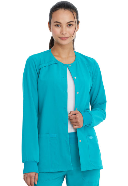 Cleveland Clinic EDS Essentials DK305 Snap Front Warm-up Jacket Teal Blue