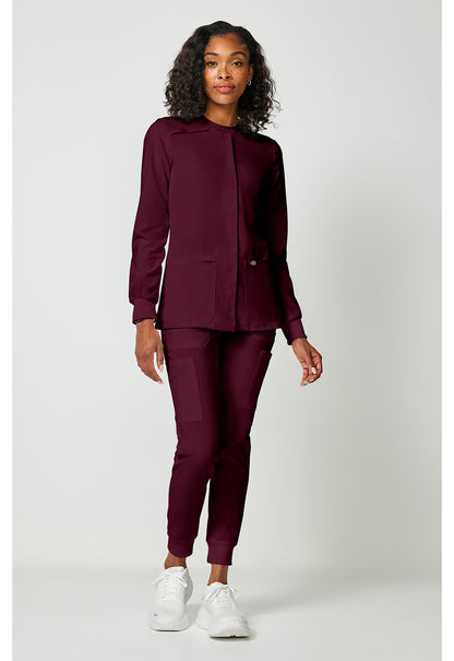 EDS Essentials DK305 Women's Snap Front Warm-up Jacket Wine