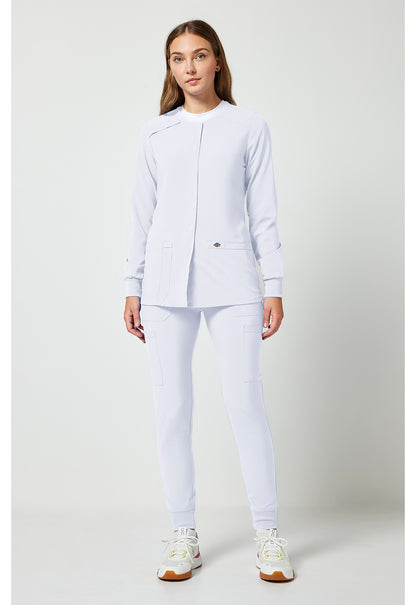 EDS Essentials DK305 Women's Snap Front Warm-up Jacket White