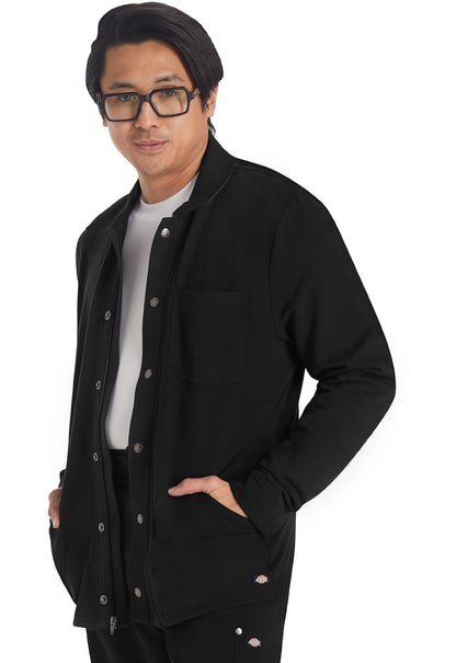 EDS NXT DK318 Men's Zip Front Fleece Jacket Black Model Image Right Side | Dickies