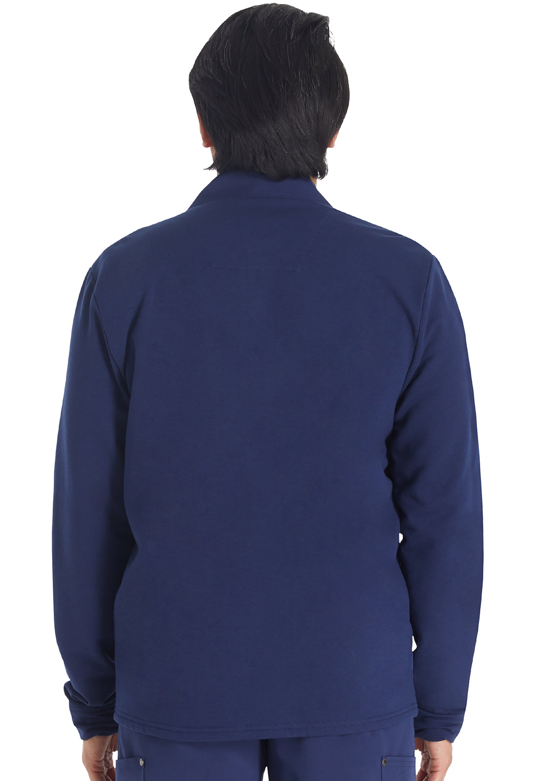 EDS NXT DK318 Men's Zip Front Fleece Jacket Navy Model Image Back | Dickies